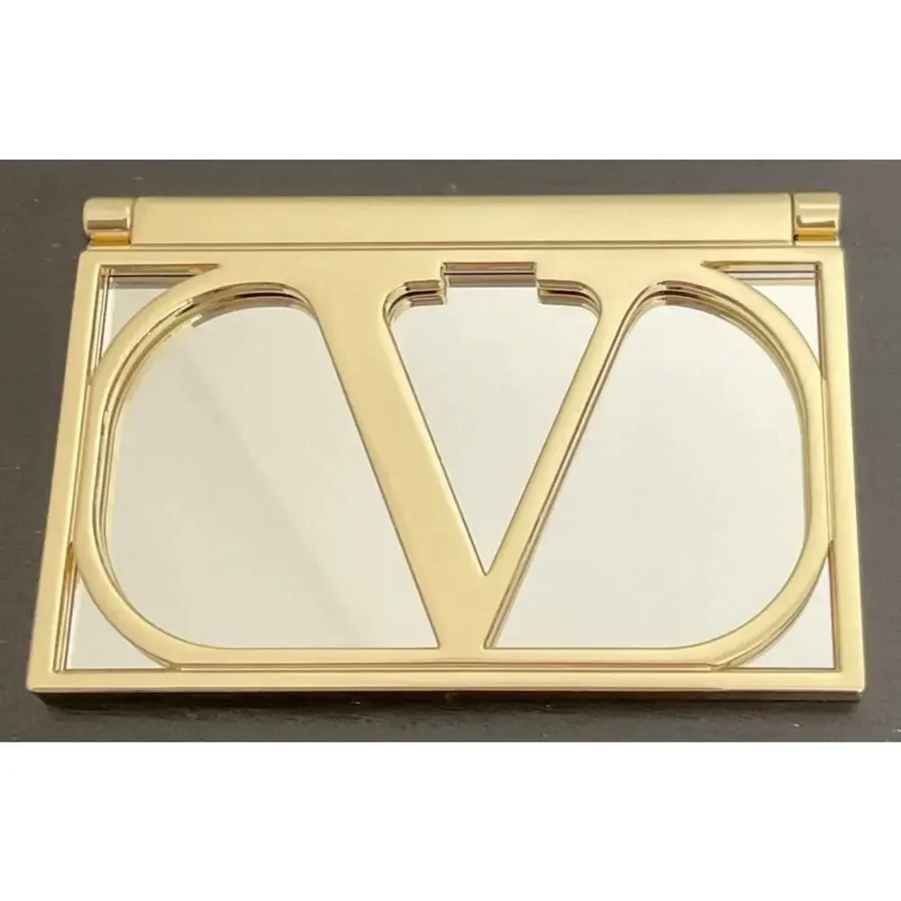 Valentino Gold Iconic V-Logo Compact Mirror - approx 4” x 2.5” - NEW no box
